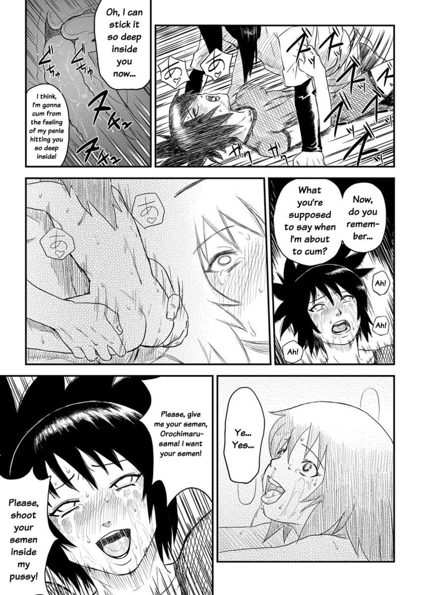 1boy, 1girls, age difference, broken rape victim, comic, dialogue, empty eyes, female, male, male/female, mind break, missionary, missionary position, mitarashi anko, monochrome, naruto, naruto (classic), naruto (series), naruto shippuden, older male, orochimaru, outdoors, pussy, sex, stand and carry position, story, straight, teacher and student, vaginal penetration, vaginal sex, younger female