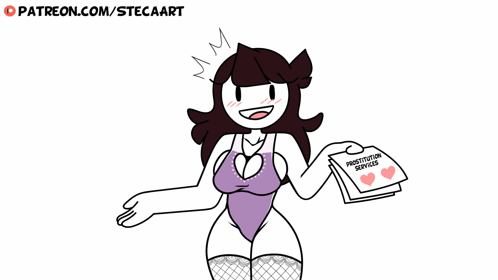brown hair, female, fishnets, jaiden, jaiden animations, leotard, mob face, prostitute, prostitution, smile, smiling, steca, thelazyart, thighhighs, youtube, youtuber