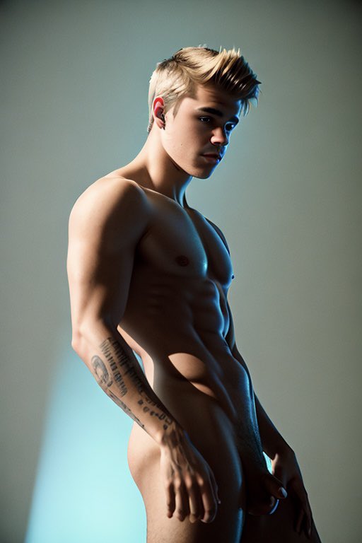 3d 3d_(artwork) celebrity gooeyvision justin_bieber male male_only muscles muscular muscular_male musician real_person tattoos