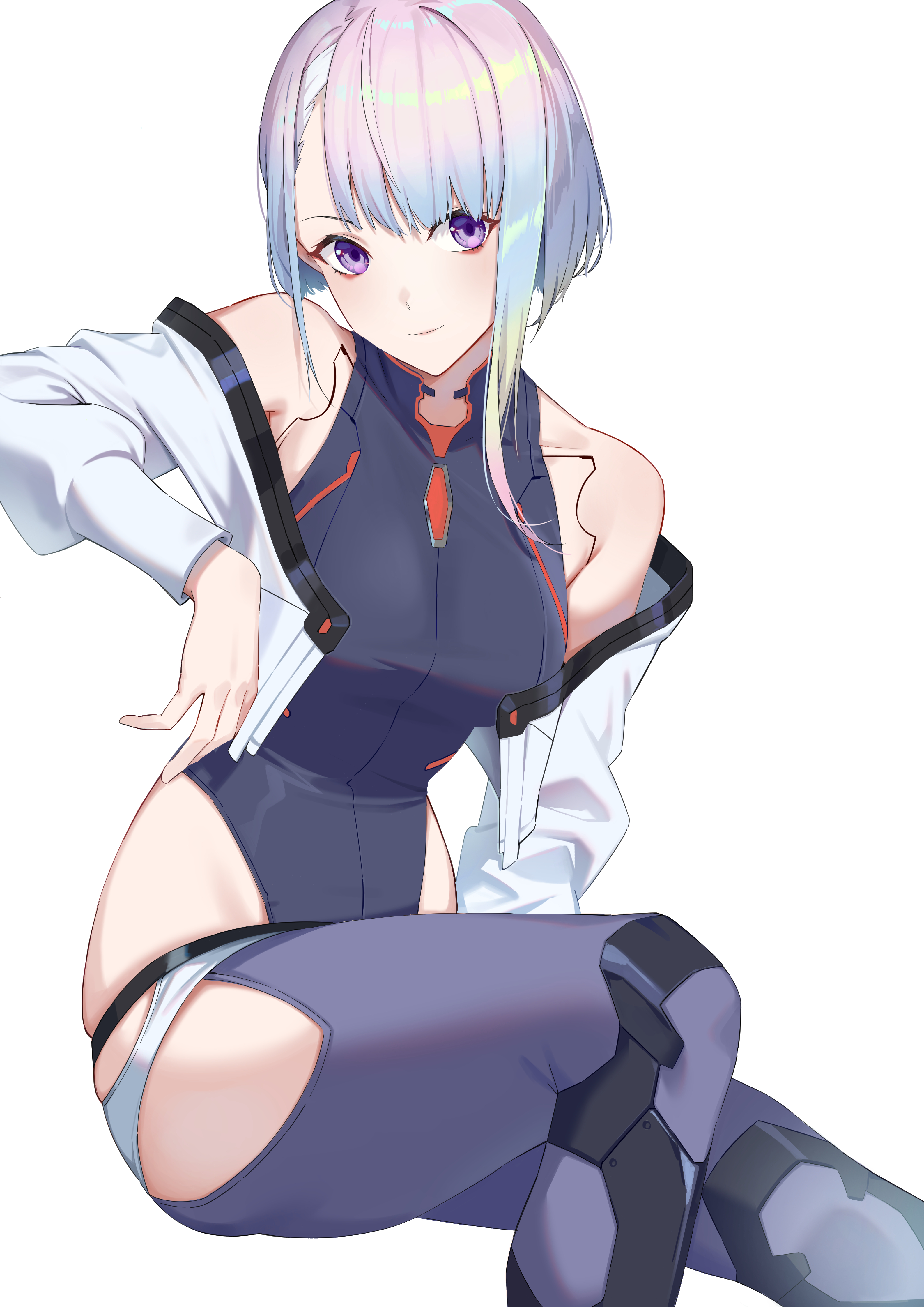 absurd res, ass, big ass, big breasts, breasts, cd projekt red, cyberpunk 2077, cyberpunk: edgerunners, female, female only, latex, lucyna kushinada, skindentation, studio trigger, thick thighs, tight clothing