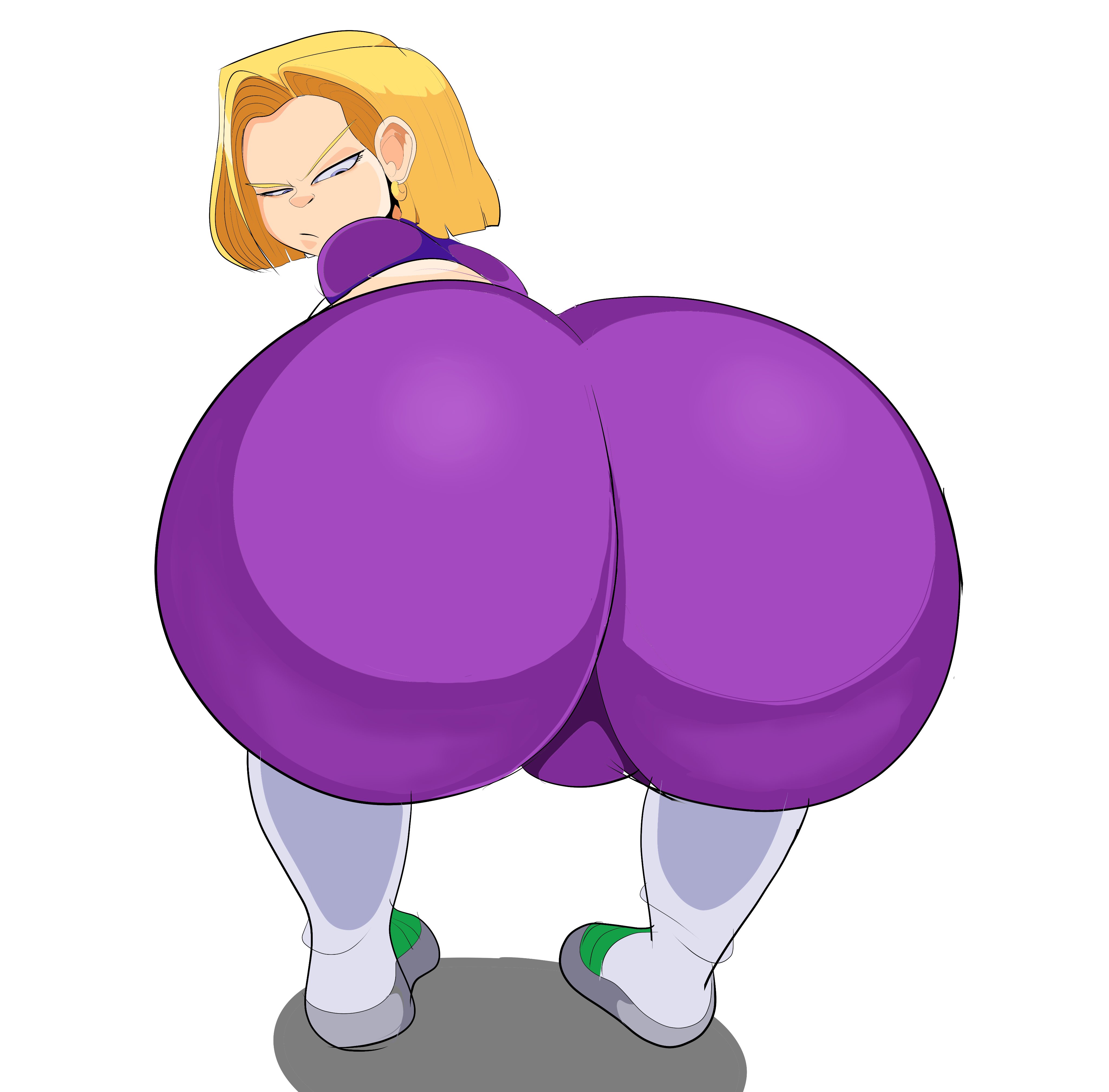 1girls, android 18, armor, ass, barrybbeesly, big ass, boots, bubble ass, bubble butt, cheelai (cosplay), cosplay, dragon ball, dragon ball super, fat ass, female, female only, fully clothed, huge ass, looking back, solo