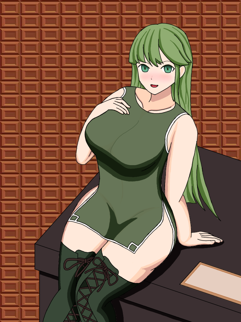 1girls bangs bare_thighs boots breasts female female_only fire_emblem fire_emblem:_mystery_of_the_emblem fire_emblem:_shadow_dragon_and_the_blade_of_light from_above green_eyes green_hair kenchu large_breasts long_hair looking_at_viewer looking_up nintendo on_table open_mouth palla_(fire_emblem) pelvic_curtain sitting smile solo table thick_thighs thigh_boots thighs