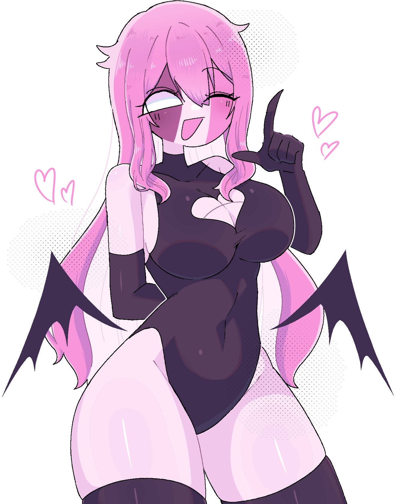 1girls, breasts, demon girl, friday night funkin, friday night funkin mod, mid-fight masses, pink hair, sarvente (dokki.doodlez), sarvente (friday night funkin), simple background, thighhighs, white background, wings, yume0534