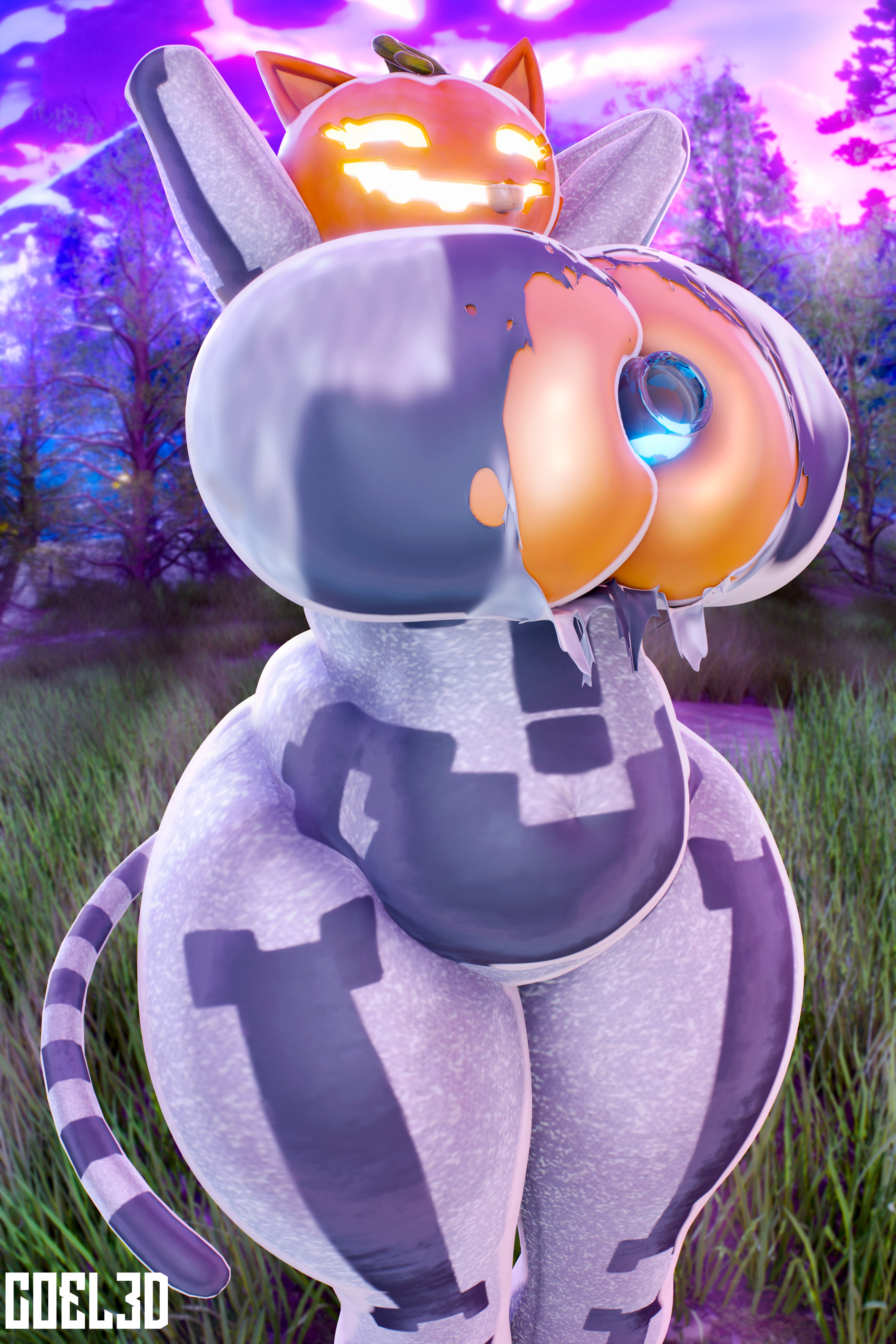 1girls, 3d, 3d (artwork), anthro, ass, big ass, big breasts, big thighs, breasts, bubble ass, bubble butt, cat ears, cat girl, cat tail, catgirl, coel3d, female, female focus, female only, fortnite, fortnitemares, gigantic ass, gigantic breasts, gigantic thighs, halloween, huge ass, huge breasts, huge thighs, hyper, hyper ass, hyper breasts, hyper thighs, looking at viewer, pumpkin, pumpkin head, sugar (fortnite), thick thighs, thighs, voluptuous, voluptuous female