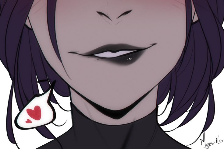 biting lip, black lipstick, blush, dc comics, heart symbol, megssin, rachel roth, raven (dc), teen titans
