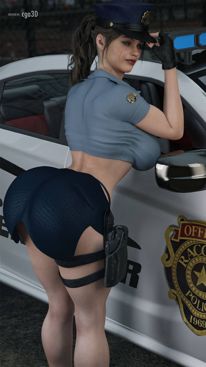 3d, areolae, ass, aviator sunglasses, belt, big ass, big breasts, biohazard, blue eyes, bracelet, breasts, brown hair, busty, capcom, cga3d, claire redfield, claire redfield (jordan mcewen), curvaceous, curvy, curvy body, curvy female, curvy figure, erotichris, female, female focus, female only, holster, hourglass figure, long hair, navel, necklace, police, police car, police hat, policewoman, ponytail, pose, posing, resident evil, resident evil 2, resident evil 2 remake, shiny skin, skirt, solo, standing, sunglasses, tagme, thick thighs, thigh holster, tied hair, tinted eyewear, voluptuous, voluptuous female, wide hips