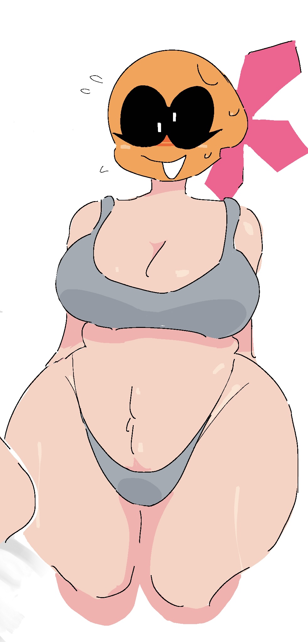 1girls big_ass big_belly big_hips female female_only mask orange_beanie solo xploshi_(character) yeesgshh youtube youtuber