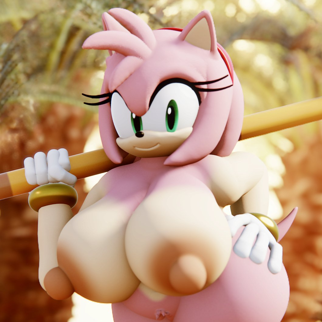 3d 3d_(artwork) amy_rose breasts dreams giant_breasts hammer huge_breasts hyper_breasts mallet maya_bear nude nude_female sonic_(series) sonic_the_hedgehog_(series)