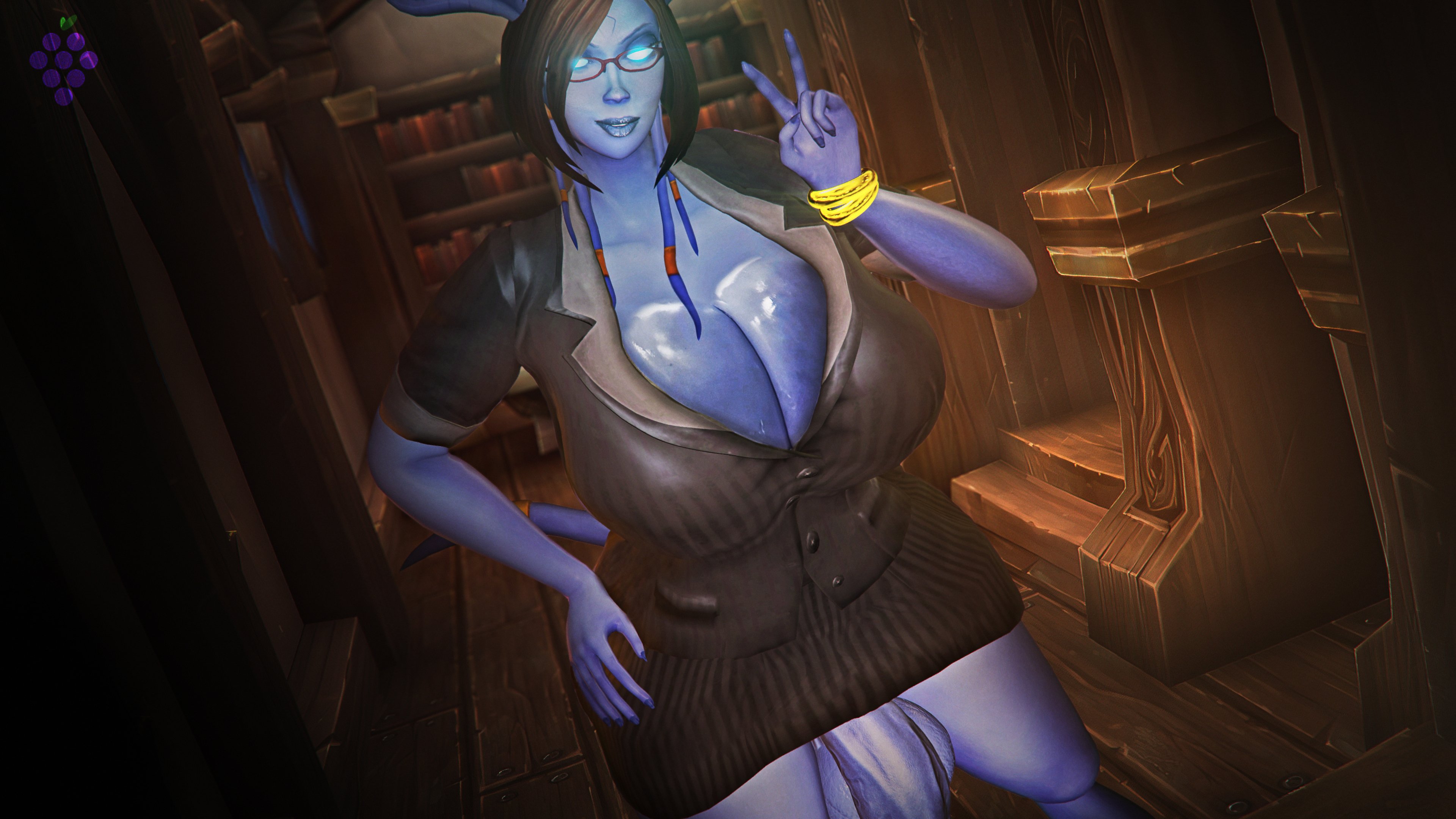 1futa, 3d, balls, big balls, big boobs, big cock, blue eyes, blue skin, boobs, breasts, busty, cock, curvy, curvy body, curvy figure, curvy hips, draenei, draenei futa, female, flaccid, flaccid penis, futa only, futanari, glasses, hips, huge boobs, huge cock, intersex, looking at viewer, milf, monster cock, oiled, oiled breasts, oiled skin, penis, pose, posing, shiny, shiny breasts, shiny skin, solo, sweetgrapes0101, teacher, teacher outfit, thick thighs, thighs, upskirt, v, vanessa tempest (sweetgrapes), veiny penis, warcraft, wide hips, world of warcraft, wow
