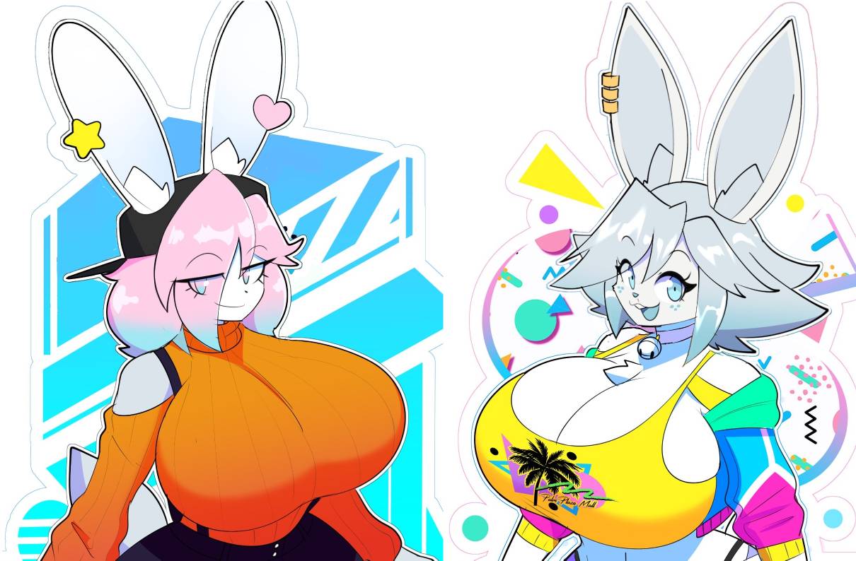 2boys :3 anthro busty_boy headswap male_with_breasts peanut_butter_(theycallhimcake) tagme theycallhimcake tristan_(bluebunboi)