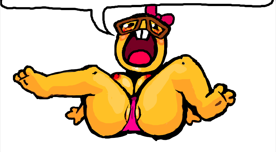 anthro blush emoji emoji_(race) feet gartic_phone glasses meme nerd nerd_emoji nerdy_female nipples panties speech_bubble xdecadence069 yellow_body