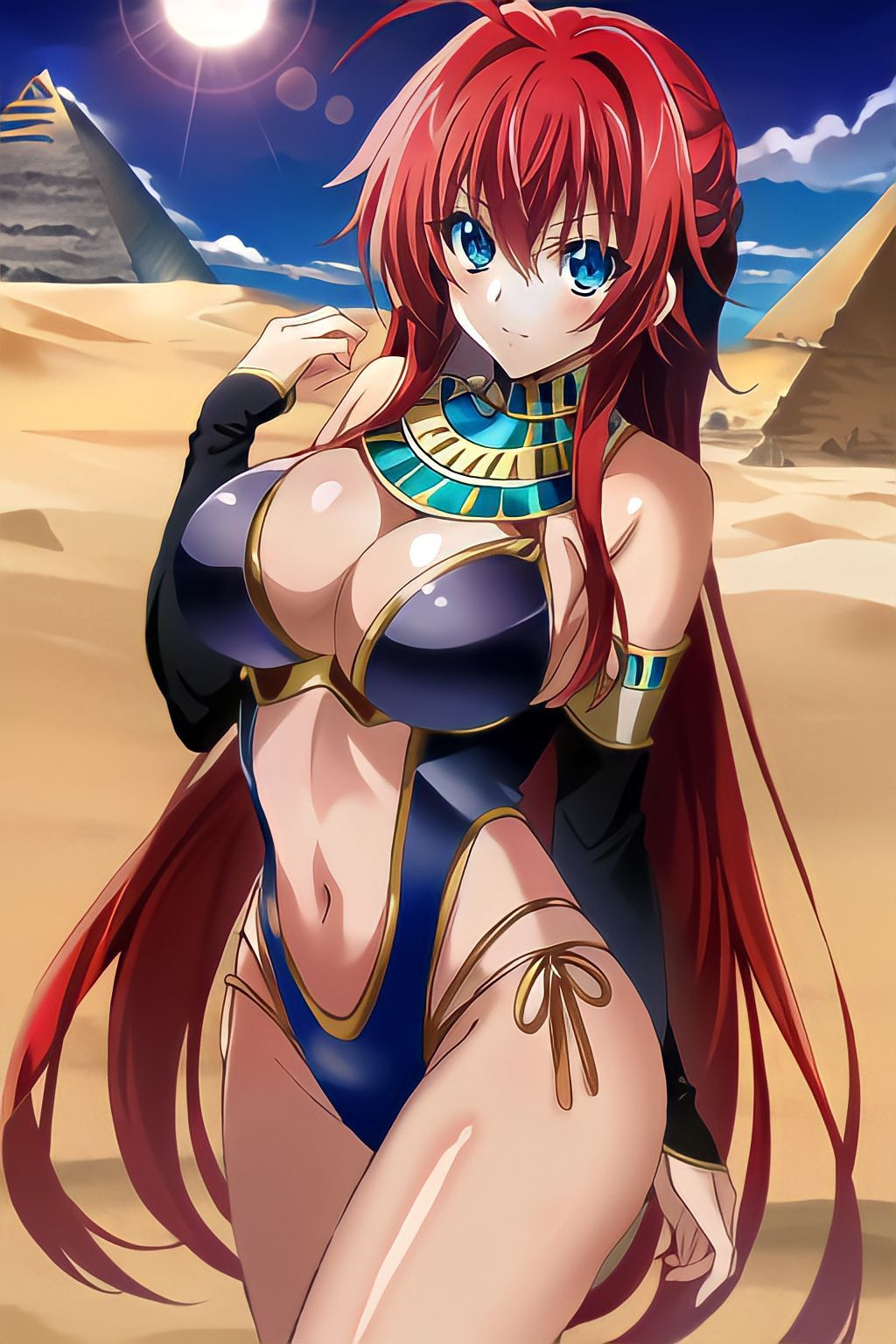 1girls, ai generated, big breasts, breasts, female, female only, high school dxd, horns, huge breasts, lipstick, nipples, nude, posing, red lipstick, rias gremory, solo