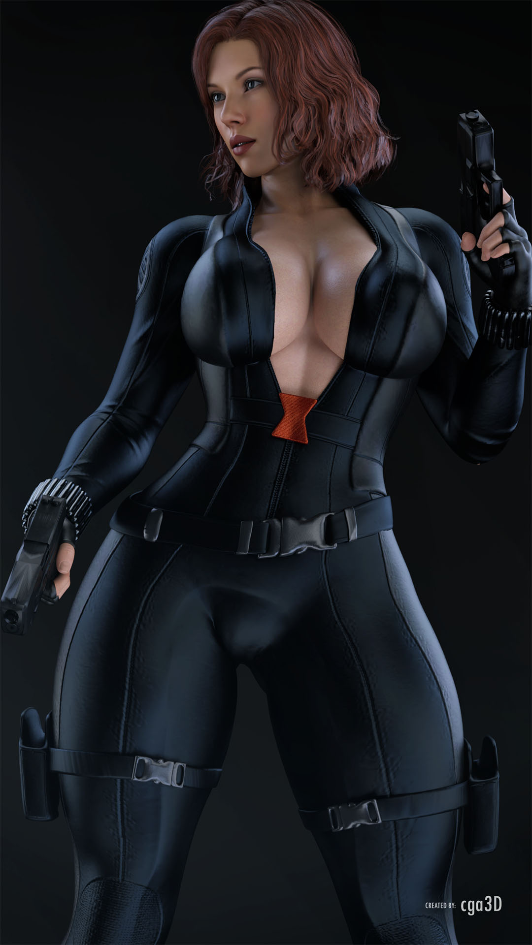 1girls, 3d, 3d (artwork), abs, ass, big ass, big breasts, black widow (marvel), breasts, breasts bigger than head, bubble butt, butt bigger than head, cameltoe, cga3d, cleavage, curvaceous, curvy, curvy female, curvy figure, dual wielding, erect nipples, erotichris, female, female only, gun, human, human only, light skin, light-skinned female, looking at viewer, marvel, marvel cinematic universe, marvel comics, natasha romanoff, nipples, open bodysuit, pussy, red hair, scarlett johansson, solo, thick thighs, thigh holster, unzipped, unzipped bodysuit, voluptuous, voluptuous female, weapon, wide hips