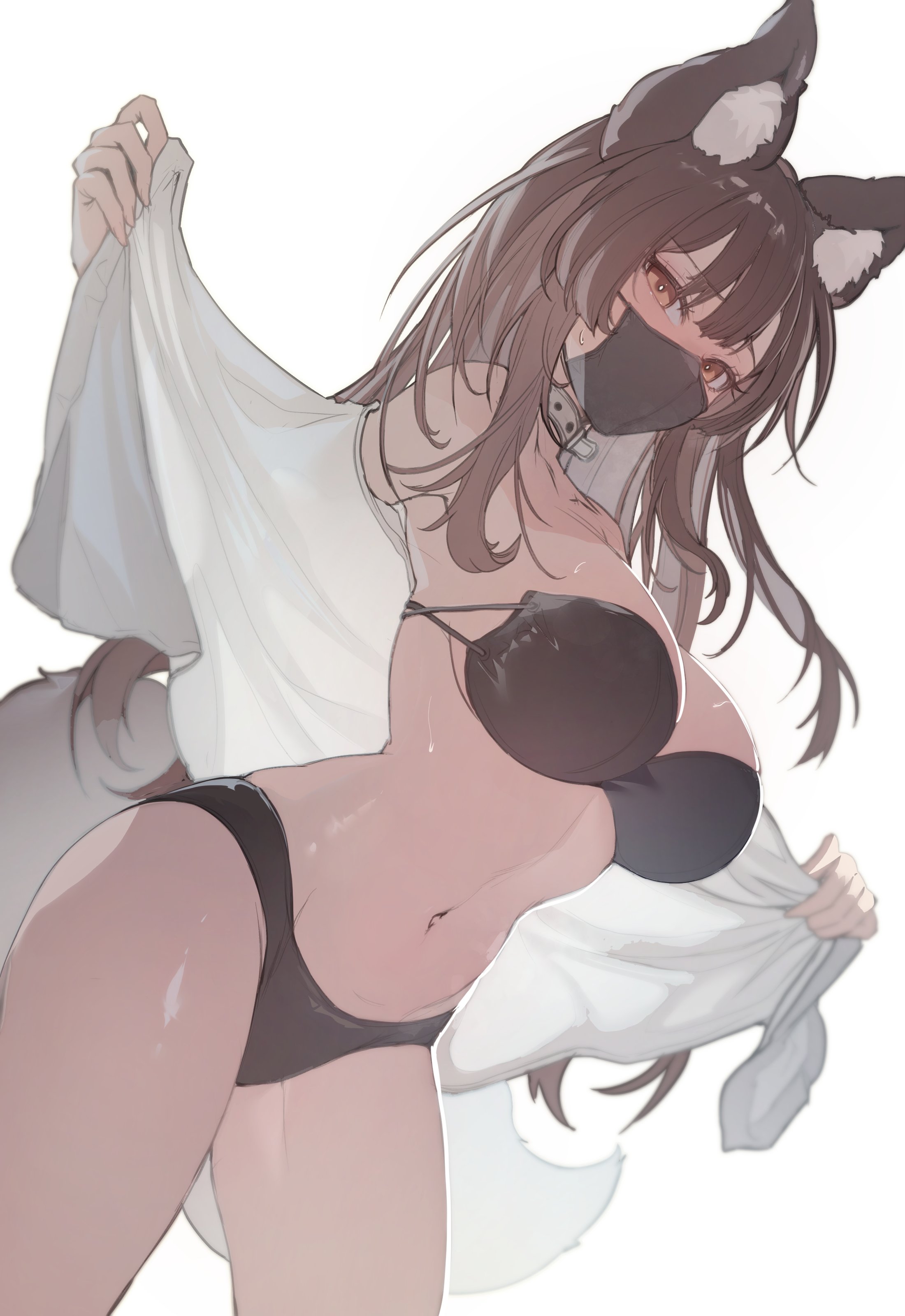 1girls, big breasts, bikini, breasts, face mask, female, light skin, light-skinned female, tagme, zerocat