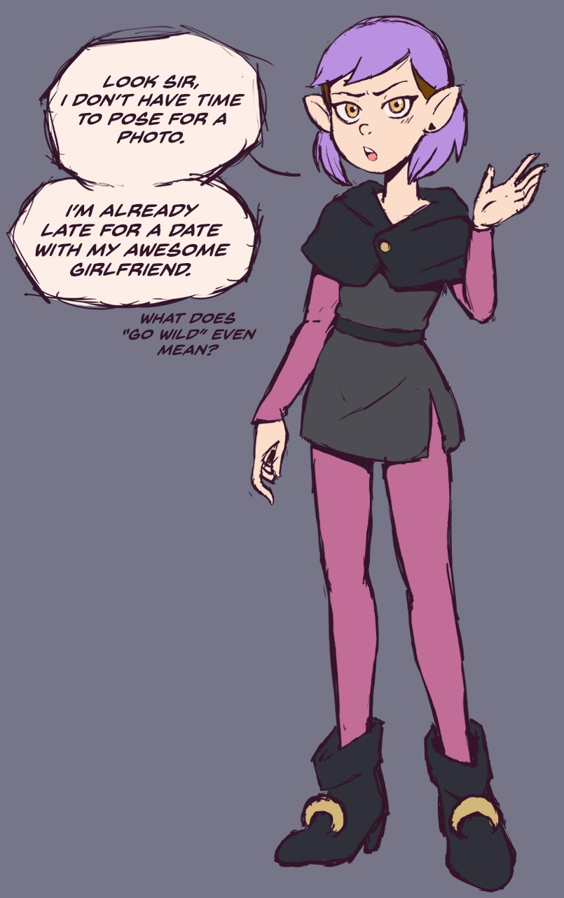 1girls, amity blight, before transformation, dialogue, english text, female, female only, high heels, mind control, pre-transformation, purple hair, solo, straight hair, text, the owl house, transformation, wrenzephyr2