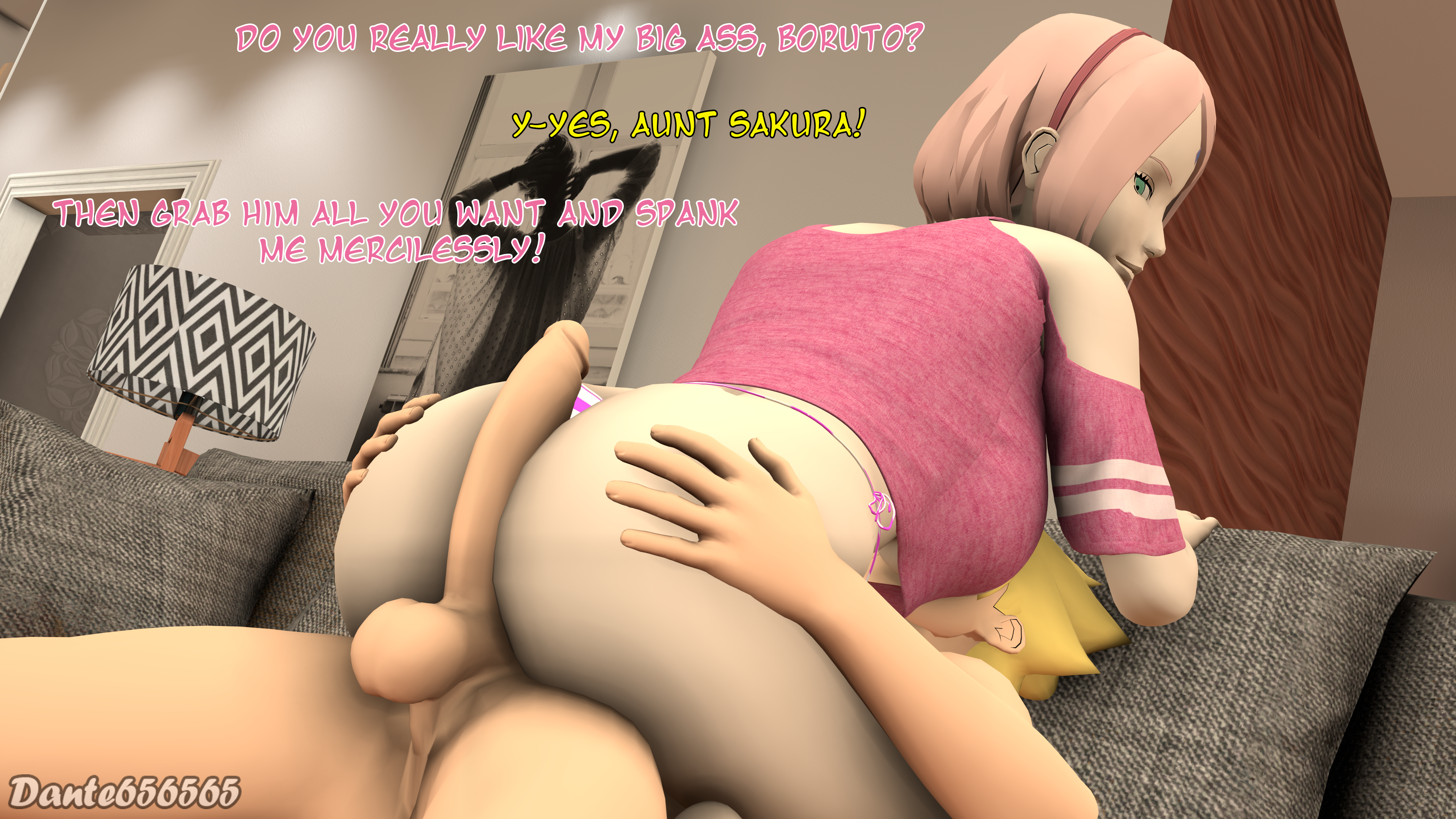 1boy, 1girls, 3d, alternate version at source, alternate version available, ass, ass grab, assjob, aunt, big ass, big breasts, big penis, boruto: naruto next generations, breasts, buttjob, cowgirl position, dante656565, dantesfm, dantesix, female, green eyes, hands on ass, living room, looking back, male, milf, naruto, naruto (series), panties, penis, pink hair, sakura haruno, shirt, sofa, source filmmaker, tagme, uzumaki boruto