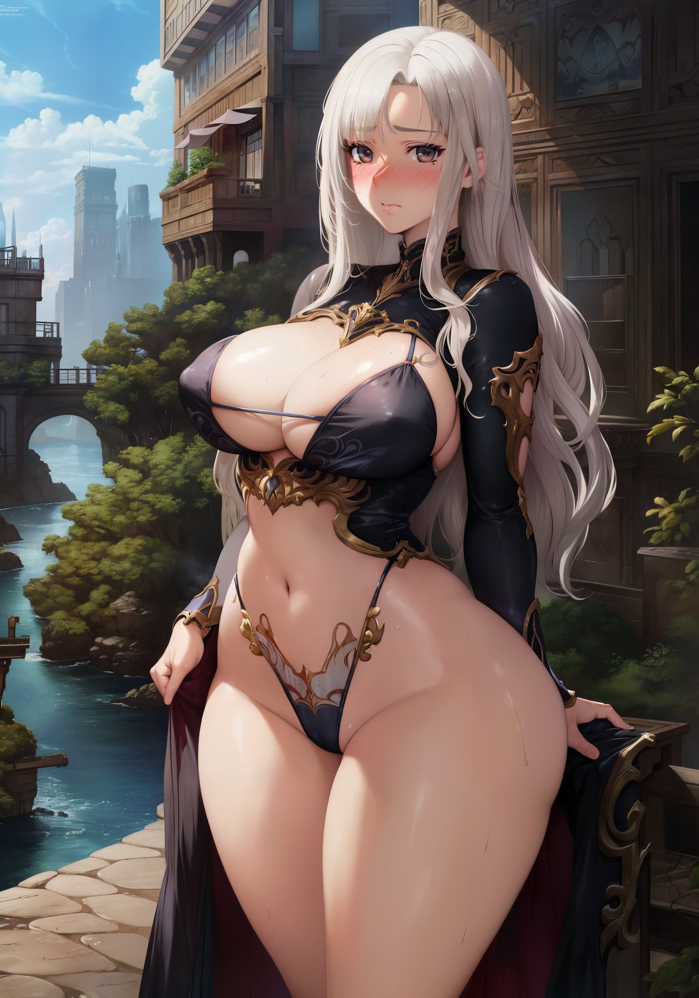 1girls, ai generated, big breasts, breasts, curvaceous, curvy body, curvy figure, erect nipples, erect nipples under clothes, female, female focus, female only, hi res, high resolution, lingerie, long hair, nipple bulge, nipples, original character, seductive look, stable diffusion, underwear, voluptuous, voluptuous female, white hair