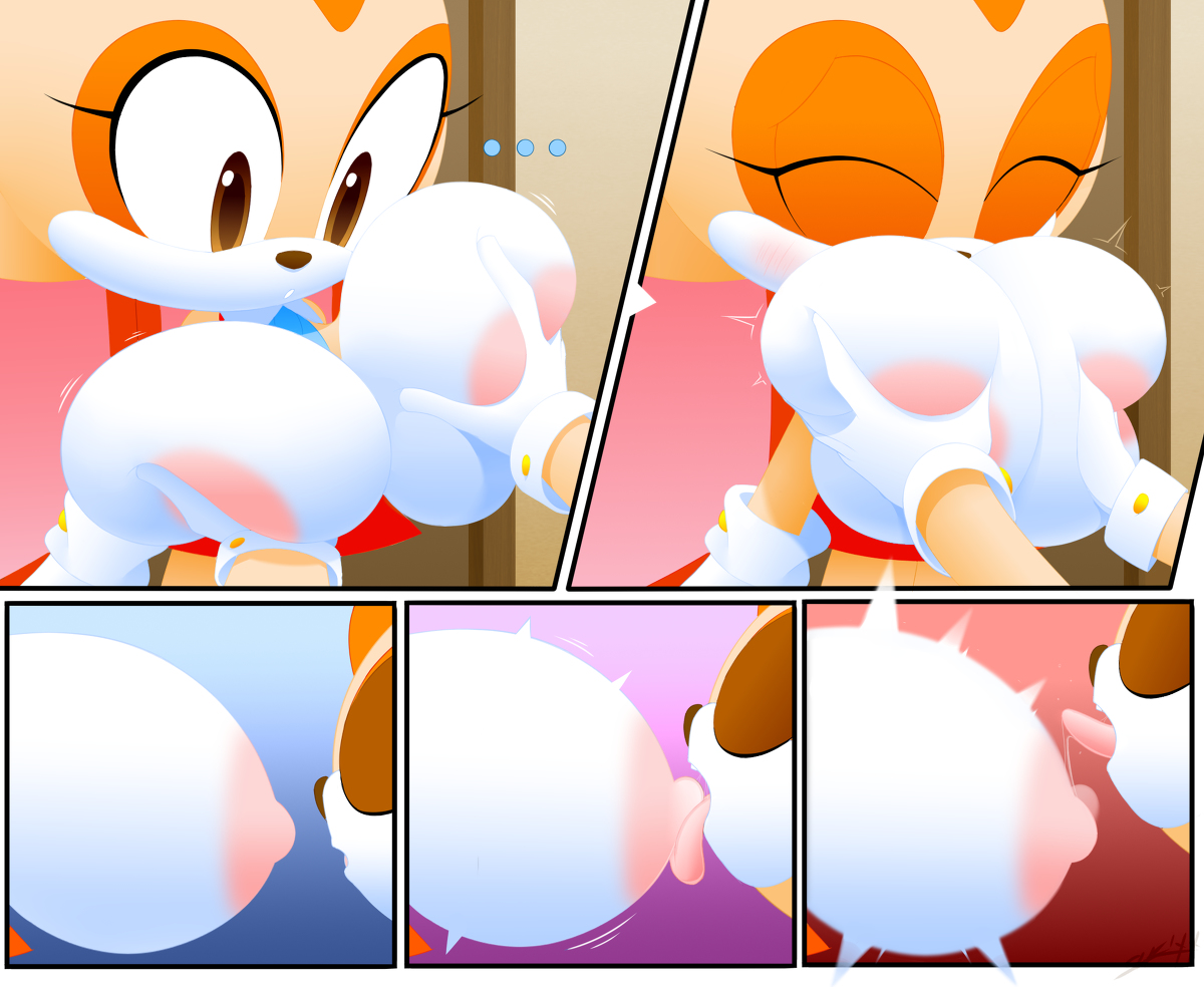 2d, 2girls, anthro, big breasts, breast fondling, breast grab, breast lick, breast squeeze, breasts, clothing, color, comic, cream the rabbit, dress, female, female only, furry, incest, jpeg, lagomorph, large breasts, mother and daughter, nipple suck, rabbit, sega, shaded, slickehedge, sonic (series), sonic the hedgehog (series), tongue, vanilla the rabbit, yuri