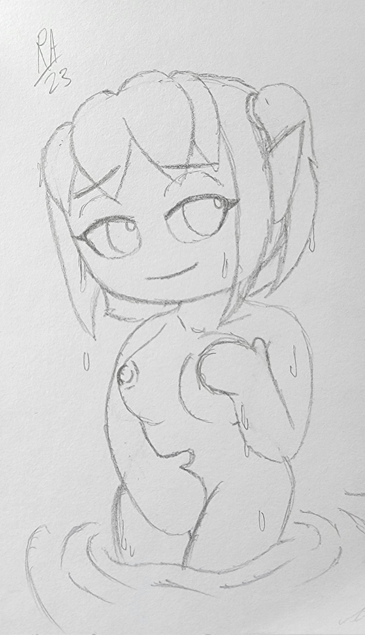 1girls 4n0nr4nd0m bare_shoulders bathing breasts chibi electronic_arts elf elf_ears erect_nipples feet female female_only mysims naked navel nipples nude nude_female partially_submerged pencil_(artwork) pointy_ears short_hair skinny_dipping smile solo water wet wet_body wet_skin