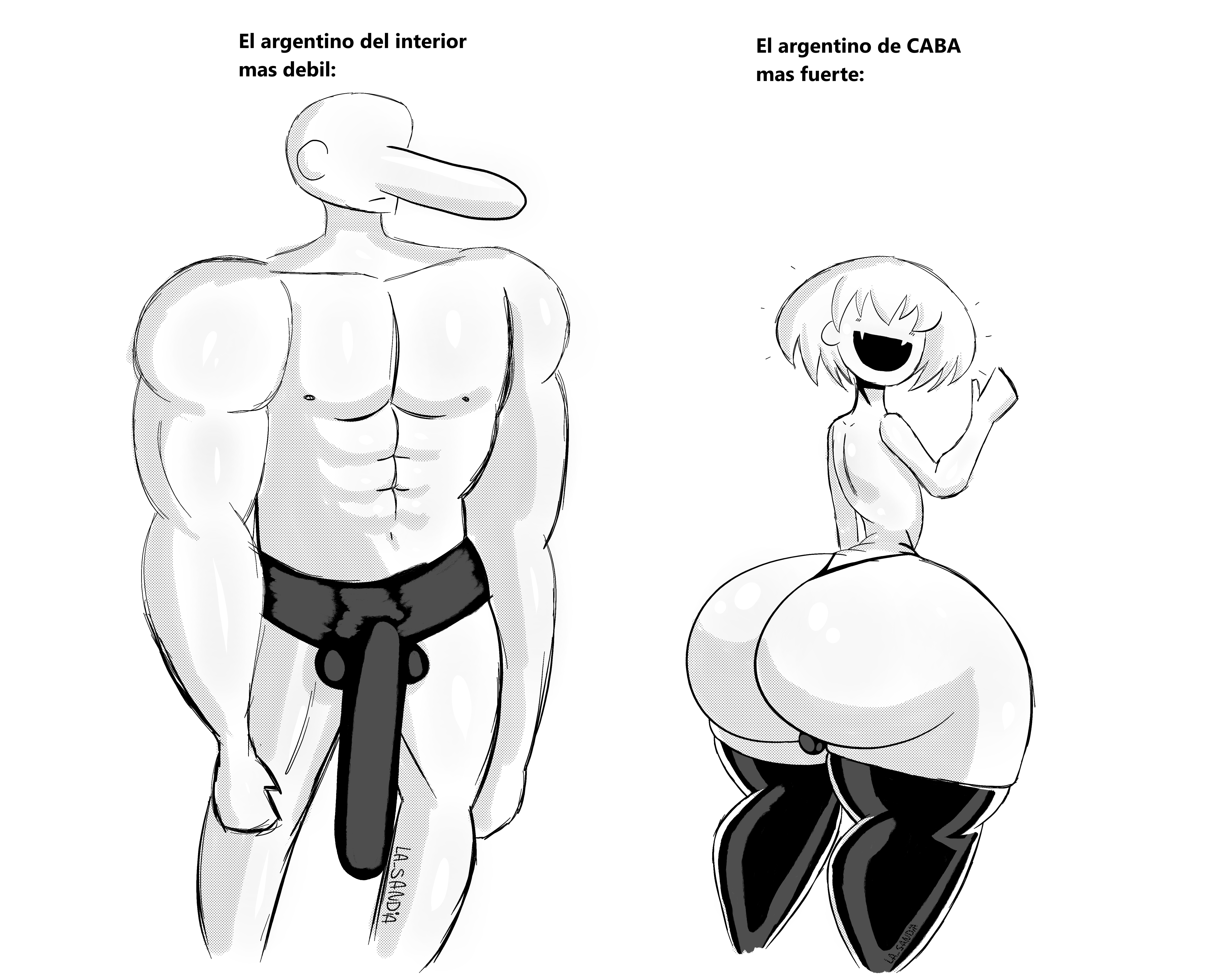 2boys, argentina, ass, balls, big ass, big balls, big butt, big nose, big penis, bubble ass, bubble butt, femboy, girly, la sandia, male, male only, male/male, massive ass, massive butt, massive penis, massive thighs, meme, muscular, muscular male, penis, shitpost, spanish text, tagme, translated, underwear
