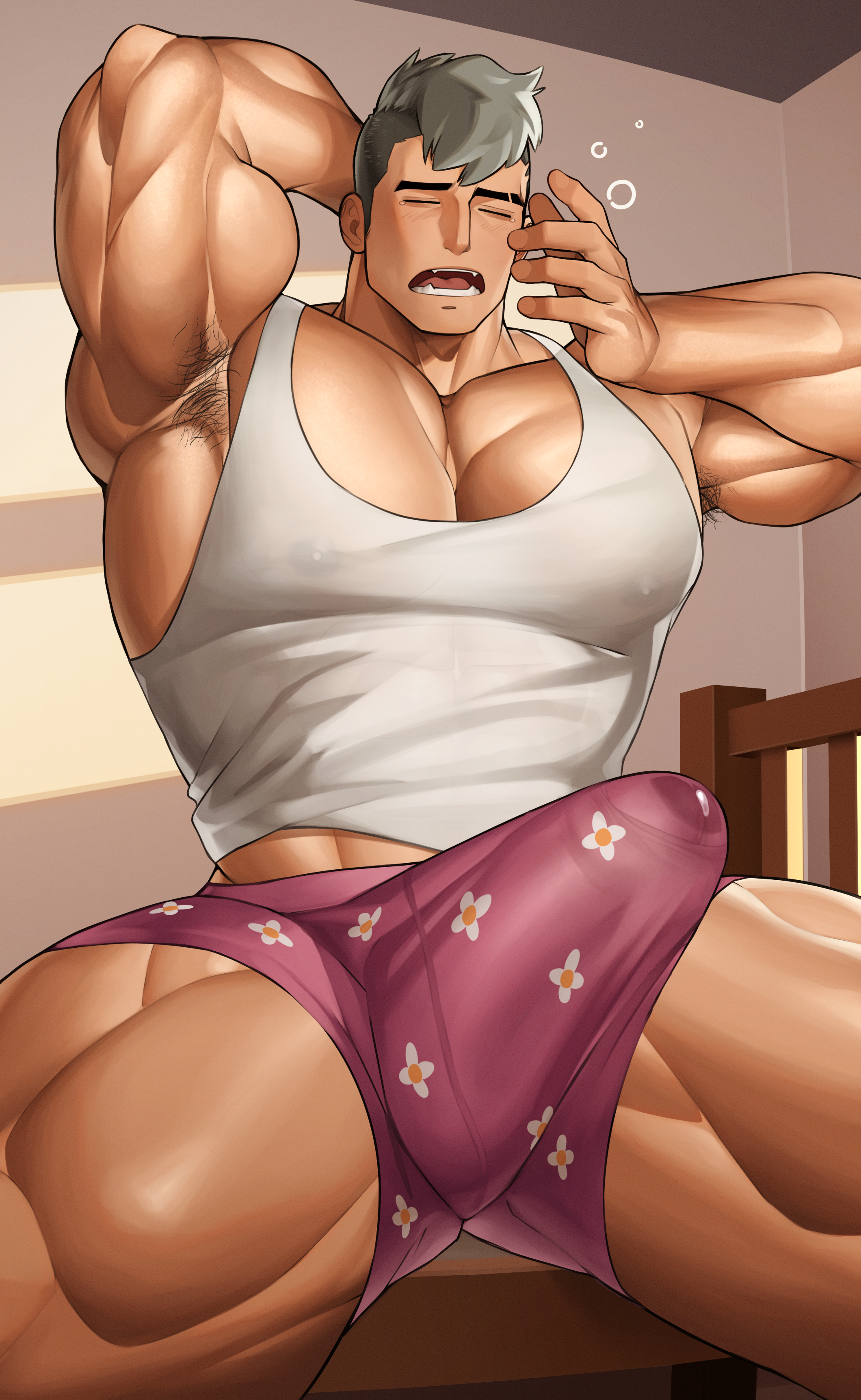 1boy, abs, all saints street, bara, biceps, big bulge, big cock, big muscles, big penis, blush, bodybuilder, boner, bulge, damao, erection, erection under clothes, hairy armpits, huge bulge, huge cock, huge muscles, male, male focus, male only, masturbation, morning erection, morning wood, muscles, muscular, muscular arms, muscular back, muscular legs, muscular male, muscular thighs, nipples, panting, pecs, penis, pubic hair, ruisselait, solo, spread legs, steam, steaming body, steamy, sweat, sweaty body, sweaty muscles, veins, veiny muscles, veiny penis, vladimir elliot kirilenko, werewolf, yaoi, yawn, yawning