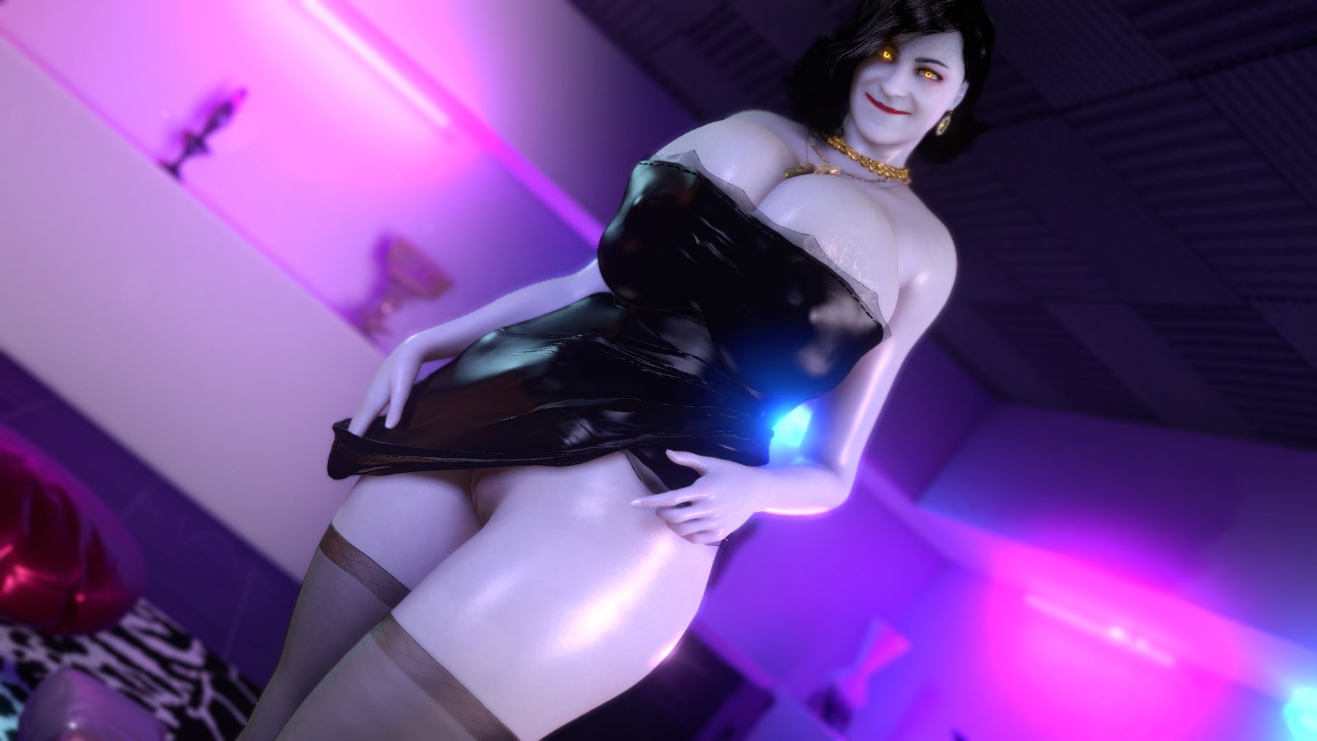 1girls, 3d, alcina dimitrescu, almightypatty, ass, big breasts, bottom heavy, breasts, busty, capcom, curvaceous, curvy, curvy figure, dark hair, digital media (artwork), eyeshadow, female, female focus, giantess, gigantic breasts, hourglass figure, huge breasts, humanoid, large ass, large breasts, large female, light skin, light-skinned female, lips, mature, mature female, milf, mini giantess, mutant, no panties, pale skin, pale-skinned female, resident evil, resident evil 8: village, tall female, top heavy, upper body, vampire, villain, villainess, voluptuous, white body, white skin, wide hips
