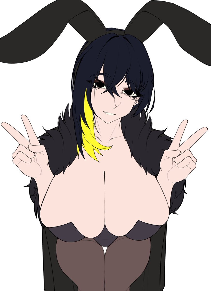 binah, black hair, cleavage, female, female only, light skin, light-skinned female, lobotomy corporation, project moon, sieroo, solo