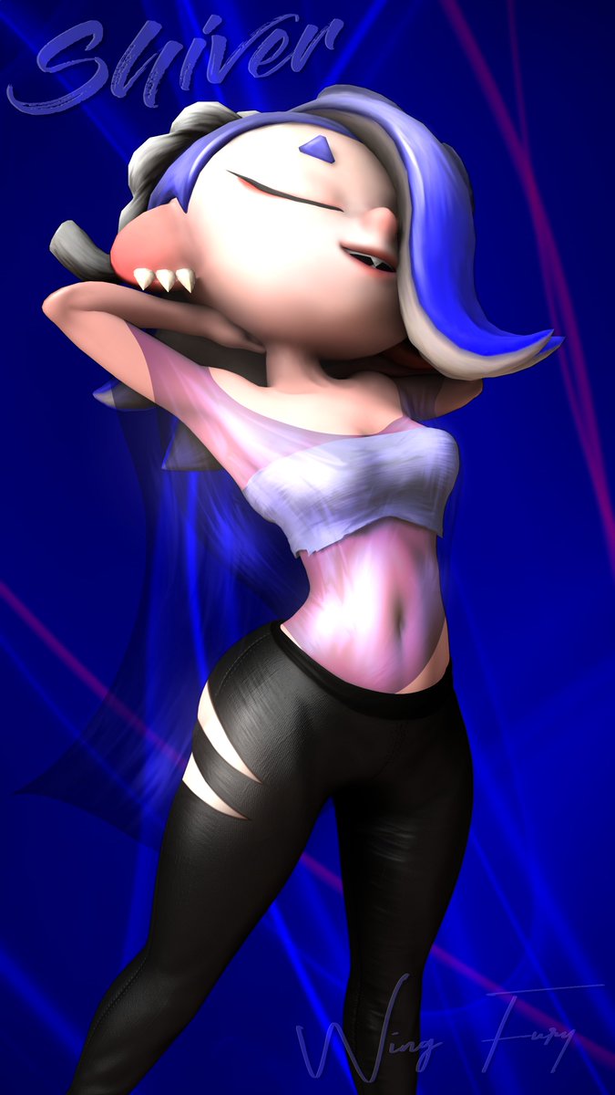 arms_behind_head black_pants blue_hair closed_eyes clothed deep_cut_(splatoon) idol nintendo octoling octoling_girl render safe see-through_top sensual sfw shiver_(splatoon) source_filmmaker splatoon splatoon_(series) splatoon_3 white_top wing_fury