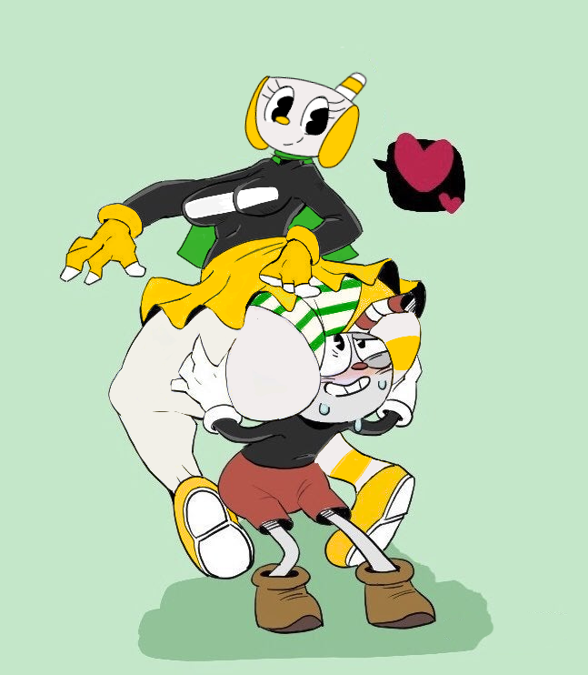 black_eyes breasts cuphead cuphead_(game) female furry_ears mikahead_(character)