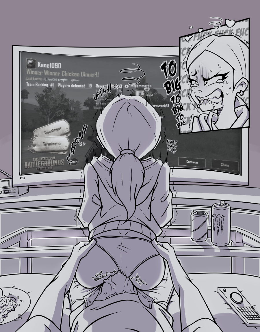 ass, clothing, endured face, female, game controller, kenbr arts, lincoln loud, male, male pov, male/female, monochrome, panties, partial male, penetration, penis, pov, ronnie anne santiago, sex, teeth, text, the casagrandes, the loud house, too big, uncensored, video games
