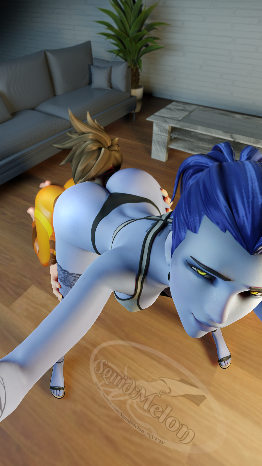 2girls 3d amelie_lacroix anilingus ass ass_focus ass_grab ass_worship barefoot bending_forwardtextless_version big_ass big_butt blizzard_entertainment blue_skin bra bubble_ass bubble_butt cheating cheating_girlfriend cleavage couch eating_ass eyebrows eyes_rolling_back eyeshadow face_in_ass feet female female_only gripping gripping_thighs lena_oxton looking_at_viewer looking_pleasured multiple_girls overwatch overwatch_2 ponytail rimjob rimming sandals selfie short_hair skin_tight smirk smirking_at_viewer squidmelon standing staring_at_viewer stockings table thighhighs thong thong_panties tracer voyeur voyeurism widowmaker yuri