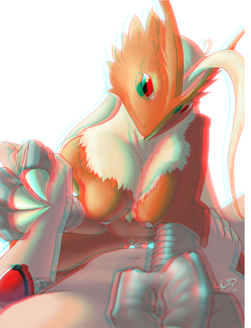 anaglyph blaziken breasts claws color female human insertion interspecies male male_pov nipples nude penis pokemon pokemon_(species) pokephilia pov sex straight tagme vulva