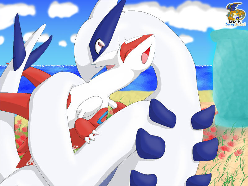 claws color cum day female interspecies latias lugia male nude outdoors pokemon pokemon_(species) sex size_difference straight surfing_charizard tagme