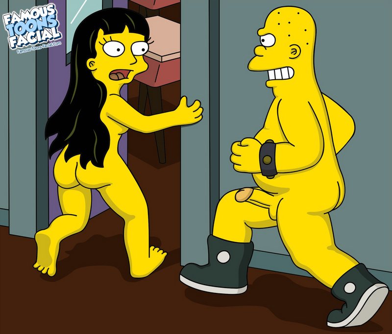 20th_century_studios accurate_art_style ass breasts color famous-toons-facial female human indoors jessica_lovejoy kearney_zzyzwicz male nude penis running straight tagme testicles the_simpsons yellow_body yellow_skin