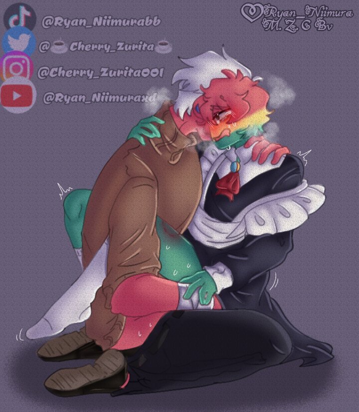 2boys bolivia_(countryhumans) clothed_sex clothing countryhumans feet kneehighs multicolored_hair russia_(countryhumans) short_hair socks white_hair yaoi