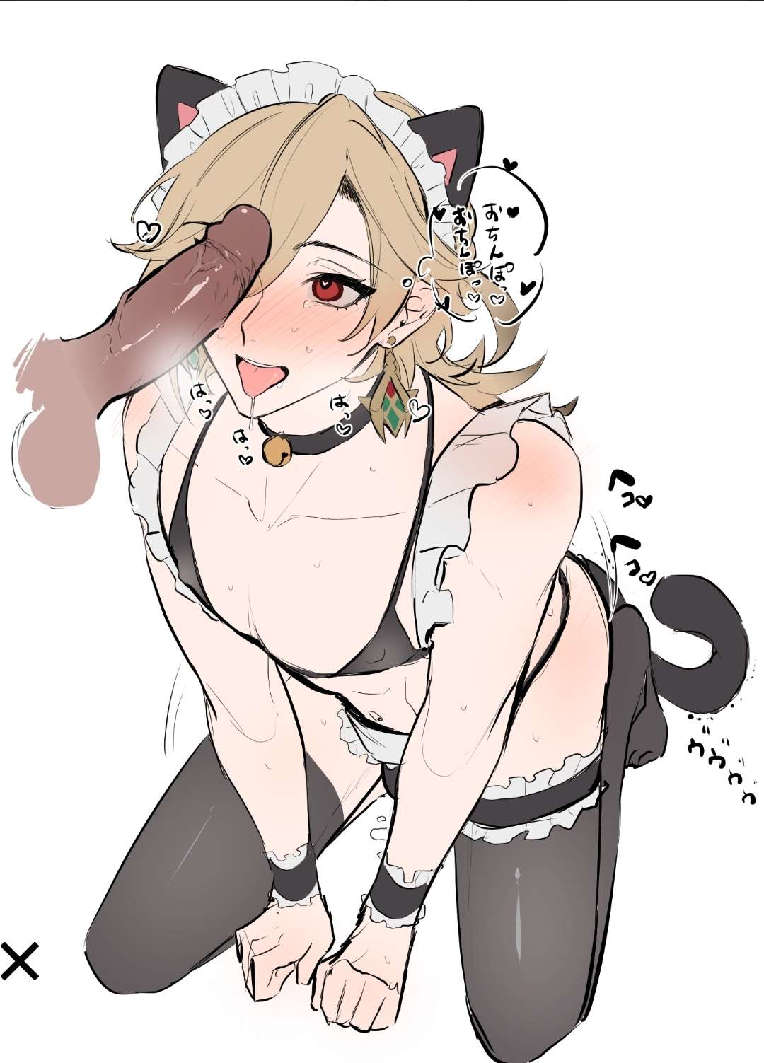 2boys ahe_gao ass bell bell_collar big_ass big_penis blonde_hair blonde_hair_male blush cat_ears cat_tail catboy cleavage cock_worship collar cross-eyed dick dick_on_face drool drooling drooling_tongue earrings femboy flushed flushed_face gay gay_sex genshin_impact heart-shaped_pupils heart_eyes kaveh_(genshin_impact) lingerie maid maid_outfit maid_uniform male male/male male_only neko panting pantyhose penis_on_face pet petplay poyapoya_c red_eyes slutty_outfit tights twink yaoi