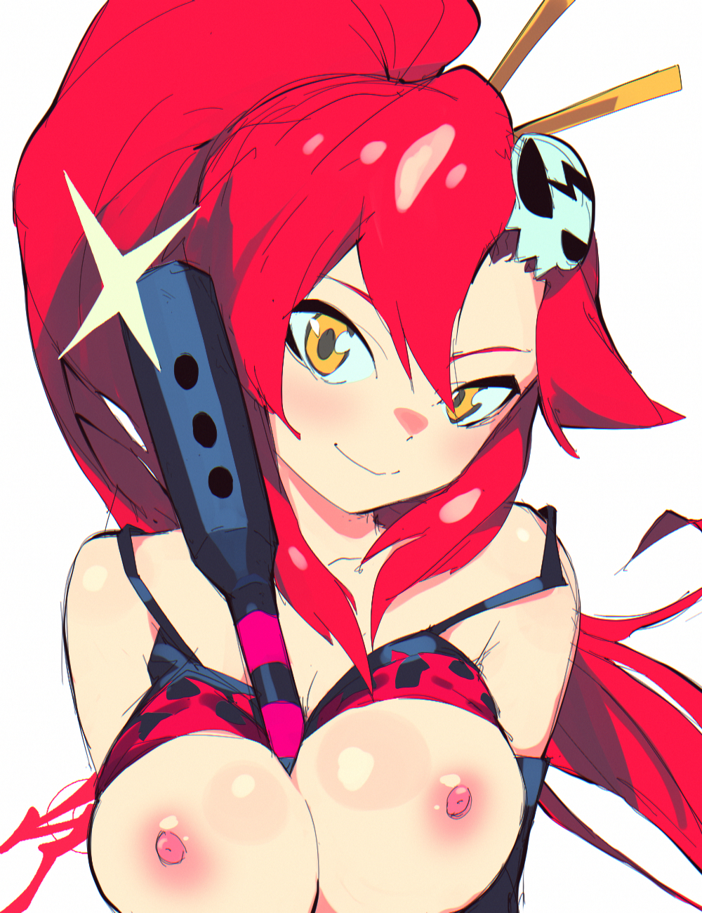1girls, aetherion art, boots, female, gloves, hair ornament, nude, nude female, tengen toppa gurren lagann, yoko littner