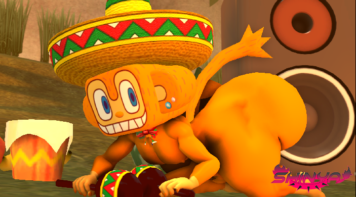 amigo anthro ass big_ass big_butt femboy haplorhine huge_ass looking_at_viewer male male_only mammal monkey primate samba_de_amigo sega shinyagaia shortstack shortstacked solo thick_thighs