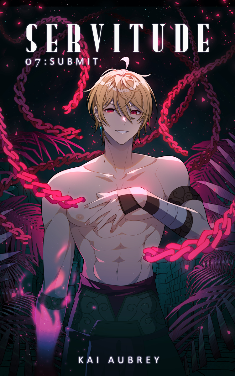 1boy 1male abs athletic_male bara bishonen bishounen bl blonde_hair bondage boy caio chains cocky demon dungeon ear_piercing exotic fantasy gay incubus jock kaiaubrey magic male male_focus male_only mind_break mind_control muscles muscular muscular_male novel_illustration pretty_boy red_eyes solo_male sorcerer story story_at_source twink twunk yaoi yaoi_story