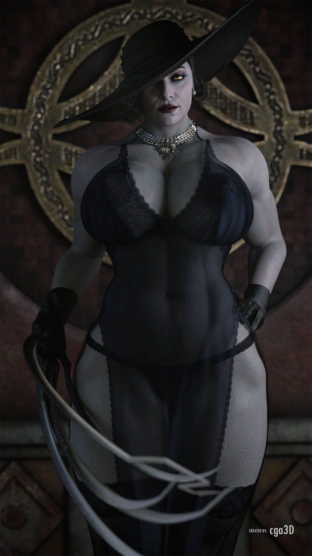 3d, 3d (artwork), alcina dimitrescu, alternate version available, ass, athletic, athletic female, big ass, big breasts, big butt, black hair, breasts, bubble butt, busty, capcom, cga3d, claws, cleavage, curvaceous, curvy, curvy body, curvy female, curvy figure, daz studio, daz3d, erotichris, female, gloves, hat, hourglass figure, huge breasts, large breasts, light skin, light-skinned female, lipstick, mature female, milf, muscular, muscular female, pale skin, pale-skinned female, pose, posing, resident evil, resident evil 8: village, seductive, seductive look, see-through, see-through clothing, see-through dress, sensual, solo, stockings, thick, thick ass, thick thighs, thong, voluptuous, voluptuous female, wide hips, yellow eyes
