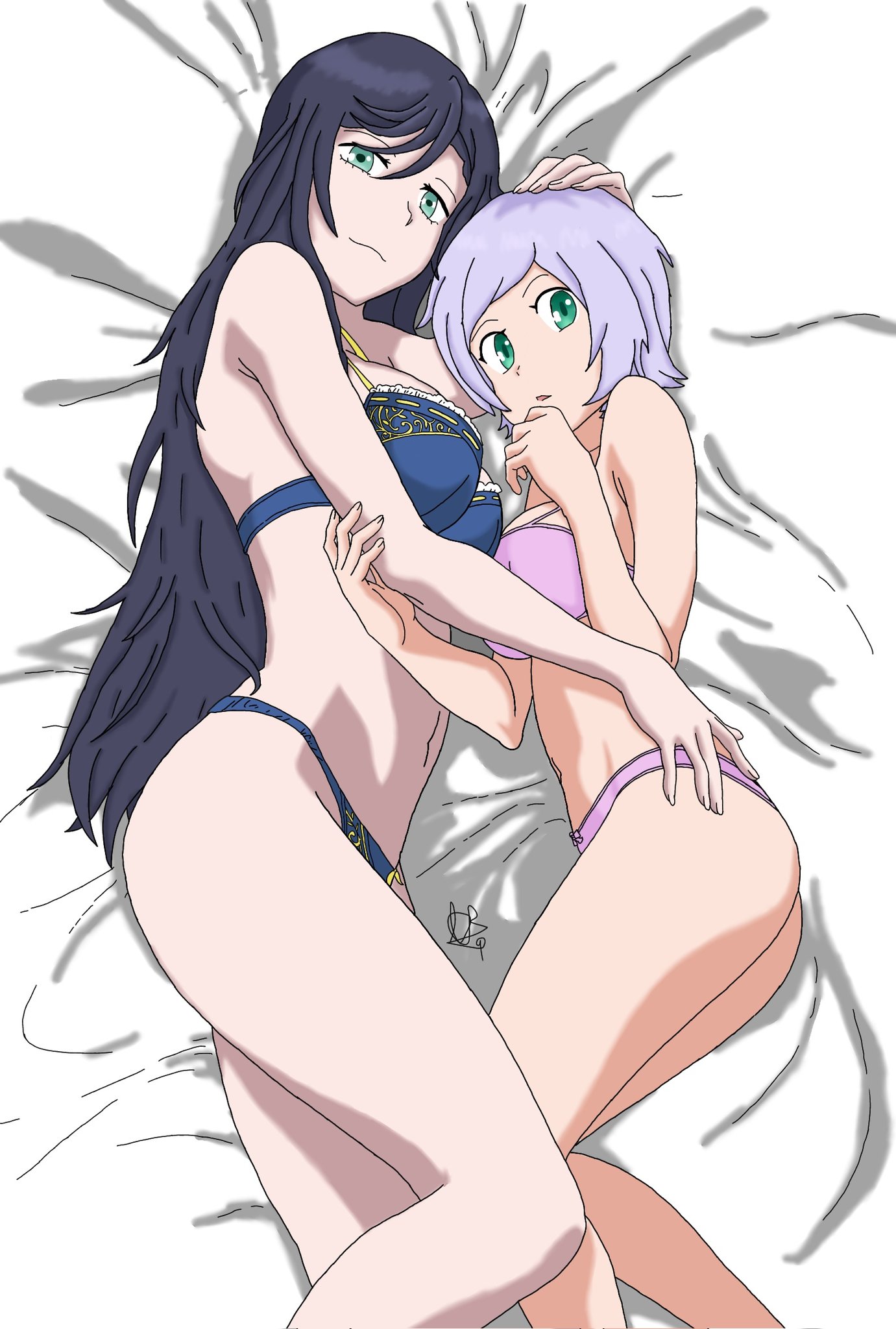 2girls, artist request, brunhilde (shuumatsu no valkyrie), female, female only, goll (shuumatsu no valkyrie), multiple females, multiple girls, shuumatsu no valkyrie, sisters, tagme