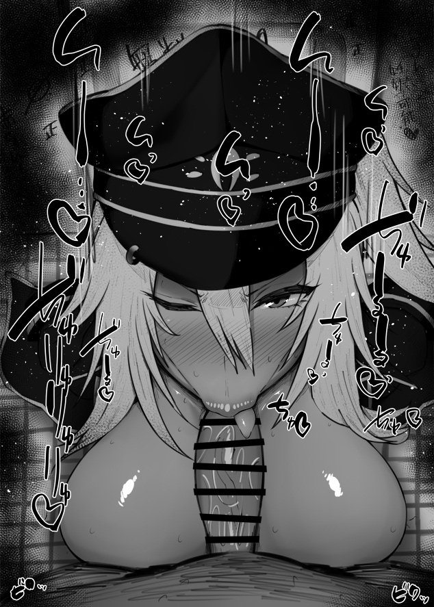 :>=, 1boy, 1girls, big breasts, big penis, black and white, blowjob, blush, breasts, censored, cid kagenou, closed eyes, dark elf, dark skin, dark-skinned female, dark-skinned male, detailed background, drooling, elf, eyelashes, fellatio, female, heart, humanoid, indoor, indoors, kage no jitsuryokusha ni naritakute!, kurotama, lambda (the eminence in shadow), long hair, looking at viewer, male, male pov, one eye closed, oral, oral sex, penis, pointy ears, pov, saliva, shiny, shiny skin, sketch, sound effects, squatting, text, the eminence in shadow, tongue, tongue out, vein, veins, veiny, veiny penis