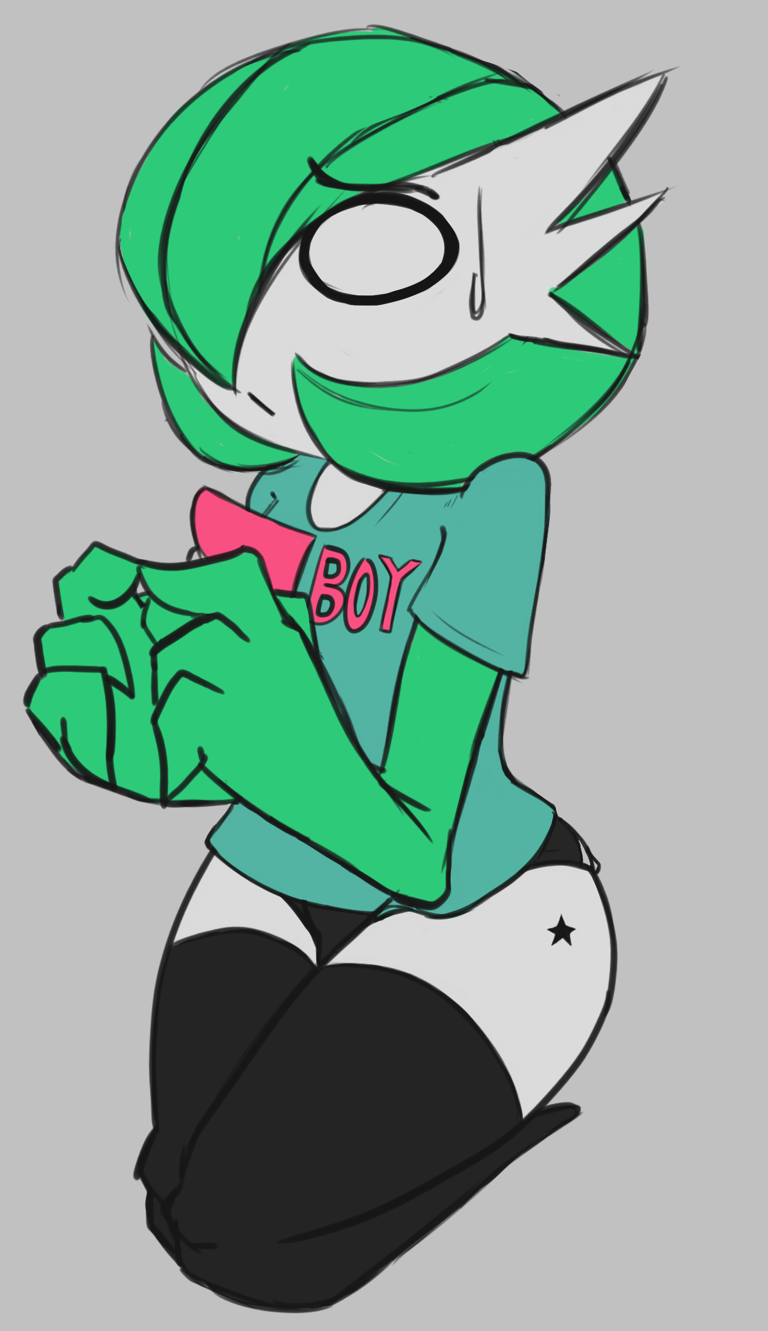 1boy, adorable, black legwear, black shorts, cute, femboy, gardevoir, gay, kurogardmaster, male, male gardevoir, nintendo, pokémon (species), pokemon, pokemon (species), shorts, solo, solo male, thighhighs, thighs
