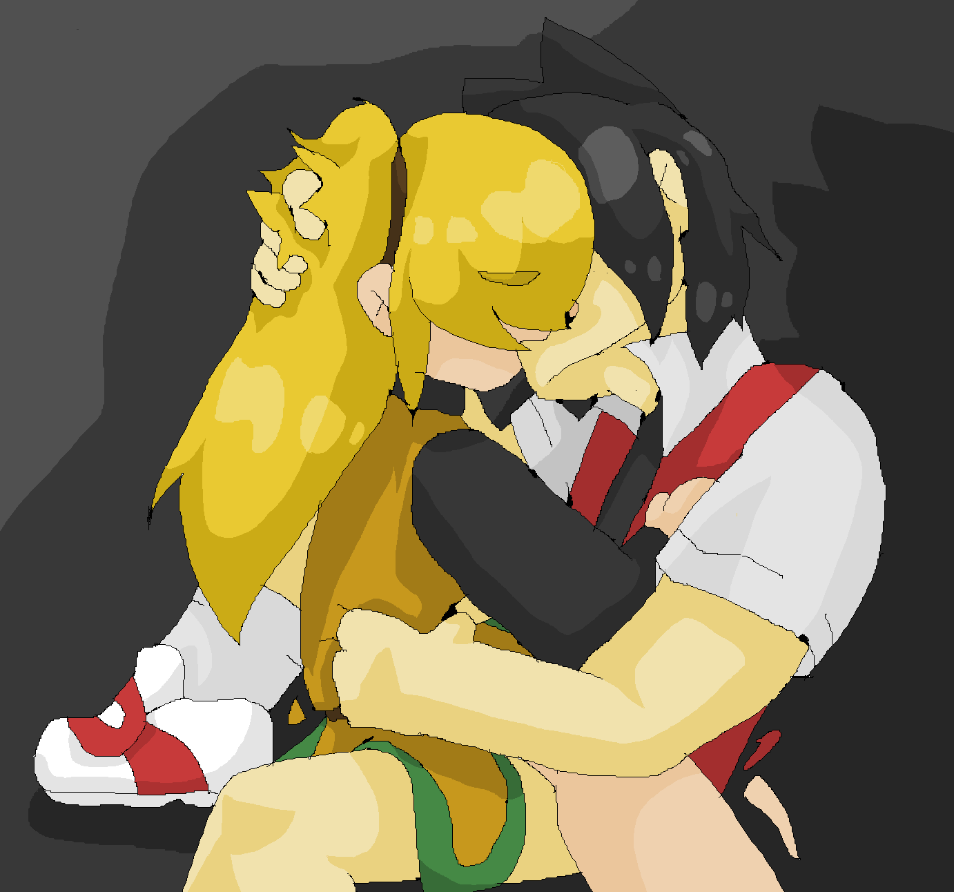 ambiguous_penetration female guroghost kissing male pokemon pokemon_(manga) pokemon_adventures red_(pokemon) straight yellow_(pokemon)