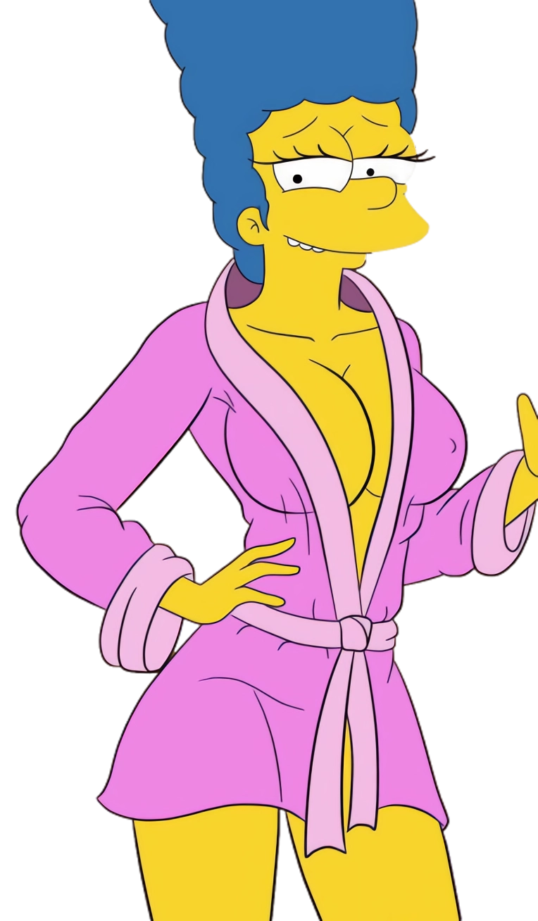 alpha_channel blue_hair croc_(artist) female for_sticker_use marge_simpson no_background png semi_nude smile smiley_face sticker_template the_simpsons transparent_background transparent_png yellow_body yellow_skin