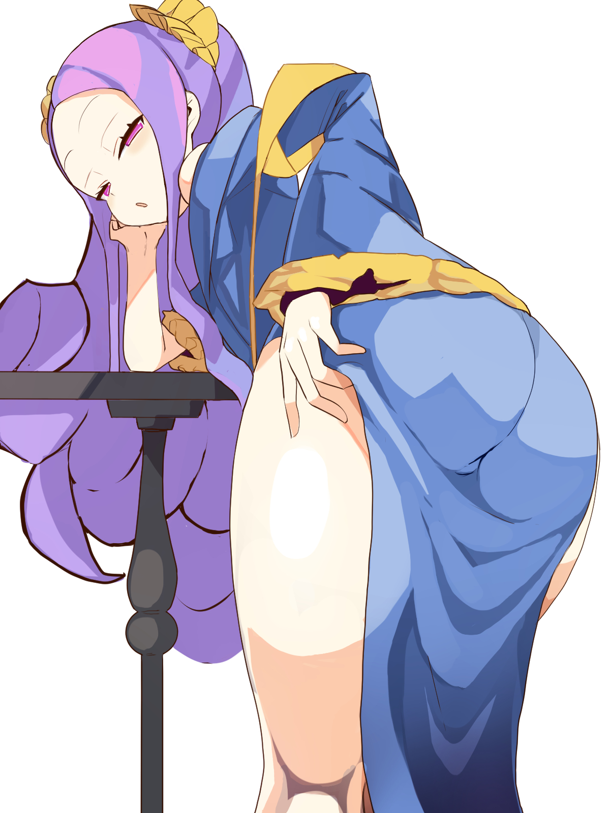 1girls, ass, big ass, chinese clothes, fate (series), fate/grand order, female, female only, long hair, solo, violet eyes, violet hair, wu zetian (fate/grand order)