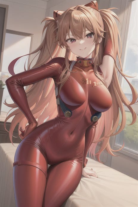 ai generated, asuka langley sohryu, bodysuit, female, female focus, female only, latex, neon genesis evangelion, red hair, tagme