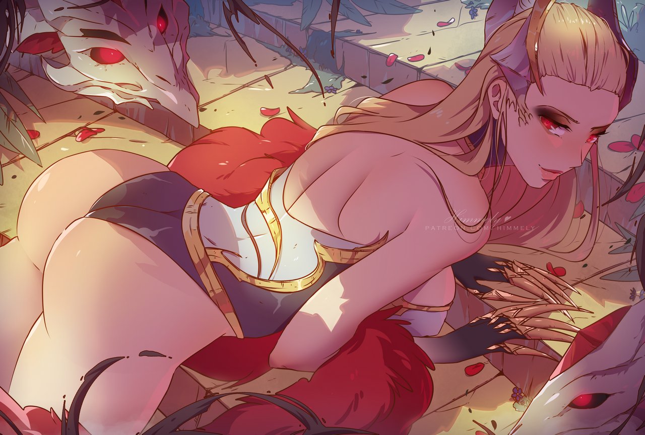 1girls ass ass_focus big_ass big_breasts coven_evelynn eclipse_series evelynn female female_only himmely league_of_legends light-skinned_female succubus