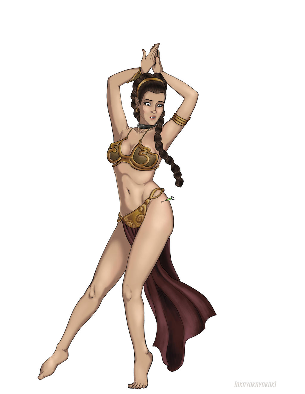 breasts chains chains clothed clothing dancer dancing dart female human jewelry lips loincloth metal_bikini navel nipples okayokayokok princess_leia_organa return_of_the_jedi sequence sex_slave simple_background slave slave_bikini slave_clothes slave_leia slave_outfit solo star_wars surprise tentacle tentacle_hair thick_thighs transformation transformation_sequence white_background wide_hips