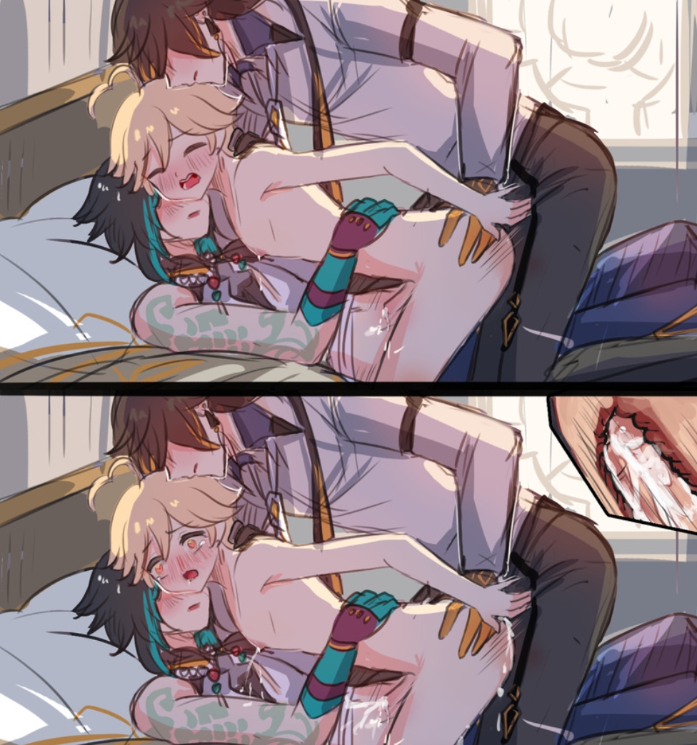 3boys, aether (genshin impact), anal, anal penetration, anal sex, ass, carroto6000, comic, cum, cum in ass, cum inside, gay, gay sex, genshin impact, male, male only, penetration, threesome, xiao (genshin impact), yaoi, zhongli (genshin impact)